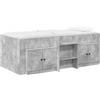vidaXL Struttura letto stile industriale con armadio, 3 pezzi, grigio cemento, pannello di legno