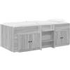 vidaXL Letto a soppalco con armadio, 3 pezzi, grigio Sonoma, realizzato in legno laminato