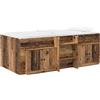 vidaXL Letto a soppalco con armadio, modello Loft, in legno massello e truciolato, confezione da 3 pezzi