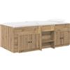 vidaXL Struttura letto stile industriale con armadio, 3 pezzi, in legno laminato effetto "Artisan Oak"