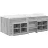 vidaXL Letto a soppalco con armadio, 3 pezzi, grigio Sonoma, realizzato in legno laminato