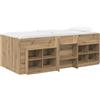 vidaXL Struttura letto stile industriale con armadio, 3 pezzi, in legno laminato effetto "Artisan Oak"