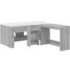 vidaXL Letto a soppalco con scrivania per bambini, 2 pezzi, colore grigio Sonoma