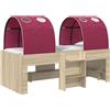 vidaXL Letto con struttura a tunnel, 3 pezzi, in legno impiallacciato effetto noce Sonoma e pannello di legno colorato