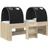 vidaXL Letto con struttura a tunnel, 3 pezzi, in legno laminato effetto noce Sonoma e nero, marca vidaXL