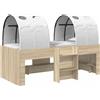 vidaXL Letto a soppalco con scala, 3 pezzi, in legno laminato effetto noce Sonoma e bianco, marca vidaXL
