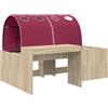 vidaXL Telaio per letto con struttura a tunnel, 3 pezzi, finitura Sonoma (legno impiallacciato) e legno composito colorato