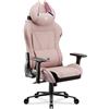 Diablo Chairs Sedia da gioco Diablo X-Horn 2.0, sedia da ufficio, sedia da scrivania, design ergonomico in tessuto, rosa arcobaleno, versione standard