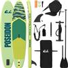 vidaXL Tavola da SUP con sedile 2 in 1 POSEIDON 305 x 76 x 15 cm verde di vidaXL per