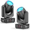 Yespick 2 unità 150W Teste Mobili LED DJ Luci Testa mobile 18 prismi rotanti, illuminazione da palco DMX512 e attivazione audio per feste di matrimonio e attività in auditorium