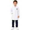 Siggi Grembiule bianco asilo bambino con zip Siggi ricamo Pulcino Freddoloso 4355, BIANCO