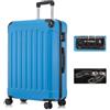 YONSLY Valigia da Viaggio con Lucchetto TSA e Cerniera YKK, Guscio Rigido, 4 Ruote a 382°, Lucchetto a Combinazione, Maniglia Telescopica (Blu, XL)