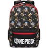 Get Trend One Piece Zaino Scuola Ragazzo Zip, Borsa Zaino Scomparti Spallacci Imbottiti Regolabili e Pannello Dorsale Scuola e Gite (Nero/Multi One Piece)