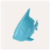 KeyHome Store Statuina Decorativa Pesce in Ceramica Azzurro Turchese