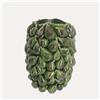 KeyHome Store Vaso decorativo Fichi in ceramica verde lucida H.43×Ø30 cm