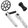 LHHL Guarniture for Bici da Corsa 160mm Integrate Cave Guarniture 40T/42T/44T/46T Lega di Alluminio Ingranaggio Pedivella for 9-12 velocità Set di Pedivel con BB(Black,44T)