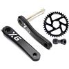 LHHL MTB 175mm Integrate Cave Guarnitura Mountain Bike 30/32/34/36/38T Stretta Larga Rotonda Ingranaggio Pedivella con BB(36T)