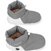 Emoshayoga Scarpe Riscaldate USB Riscaldatore per Piedi Leggero e Impermeabile con 5 Impostazioni di Temperatura per Uomo Donna Grigio
