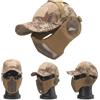 Generic Maschera Softair a Rete Cappello Occhiali Set, Mezzo Viso Visiera Protettiva Copricapo per Paintball Ciclismo Sport Outdoor(Green Ruins Pattern)
