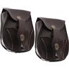 WHAMVOX Marsupio Sportivo Multifunzionale da Vita in Pelle Nera Fibbia in Metallo per Attività Outdoor e Campeggio, Set 2 Unità, Design Semplice e Capiente