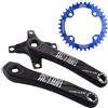 LHHL Bicicletta Guarnitura 170mm Lega di Alluminio MTB Guarniture 34T 36T 38T 40 42T Mountain Bike Braccio Pedivella Stretto Ampio Ingranaggio(Black-170mm,38T)