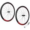 QHYRZE 700C Set Di Ruote For Bici Da Strada Cerchio Freno A Disco Ruota Center Lock QR 9 * 100/10 * 135mm 36T Ratchet Mozzi For Cassetta 7-12 Velocità(Rot,50mm)