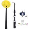 Gucagle Kit canna da pesca sul ghiaccio Set completo portatile durevole in fibra di carbonio con ganci per mulinello Scatola portaoggetti per cucchiaio per appassionati di pesca invernale