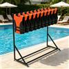 Jidanmian Porta giubbotti di salvataggio, scaffale portaoggetti per piscina con ruote girevoli per asciugamani, vestiti e salvagenti(3-Tier)