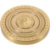 SHINEOFI Luopan - Bussola portatile in ottone Ba Gua, rotazione fluida e design compatto, bussola tascabile Feng Shui vintage, ornamento per ufficio e decorazione da collezione, 5,8 cm, dorato