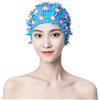 LOPJGGYF Cuffia da nuoto con petalo floreale perlato, fiore, capelli lunghi, leggero, stile vintage, sport acquatici per nuotare(Colorful)