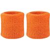 Gemini_mall® - Fascia da polso sportiva in spugna di cotone per tennis, squash palestra (coppia) (arancione)