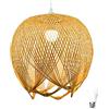 DUNMW Lampada a sospensione in bambù intrecciata a mano Paralume in bambù Lampada da soffitto Lampadario Lampada da soffitto Tessuto creativo di fiori per sala da pranzo, ristorante, camera da letto