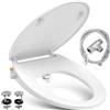 YEAUPE PRO - Sedile WC con chiusura rallentata e bidet, universale, ovale, bianco, non elettrico, con doppi ugelli autopulenti, schienale separato e pulizia femmina (ovale bianco)