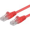 PremiumCord Cavo Patch Cat 6 UTP, 1Gbit/s, Cavo Ethernet, LAN, RJ45 Connettori, Flessibile e Robusto, AWG 26/7, Conduttori 100% CU, Rosso, 1 m