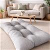 HAPPYRELAX - Cuscino per Cani Taglia Media Piccola in Policotone Fresco e Resistente Lavabile (80x55cm, h15cm) Cuccia Cane Imbottita in Fiocco di Poliestere, Cuscino Cane Made in Italy (Grigio Chiaro)
