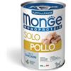 Generico Monge Monoprotein Paté Solo Pollo per Cuccioli Puppy and Junior, Grain Free, Senza Conservanti, 3 scatolette da 400 g