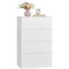 VASAGLE KAILYN Collezione - Cassettiera con 4 Cassetti, Comò Mobile con Cassetti, Porta Abiti, 40 x 60 x 97,4 cm, Stile Moderno, Bianco Neve LTS614WE02