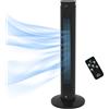 Ventilatore a Torre 45W a 4 Modalità e 3 Velocità con Timer da 12h Ø31.5x93 cm in ABS Nero