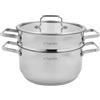 Tognana Iconiqa, set vaporiera 3 pezzi con coperchio 22 cm, acciaio, argento