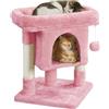 Yaheetech Tiragraffi Albero per Gatti con Posatoio Grande Graffiatoio per Gatti 40,5 x 40,5 x 59 cm Rosa