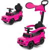 FANTASK Mercedes Benz, veicolo antiscivolo con maniglia scorrevole, tettuccio regolabile e clacson, auto con suono motore e clacson per bambini a partire da 1 anno (rosa)