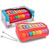Teorema Giocattoli, Xilofono Giocattolo per Bambini, Xilofono Bambini 1 Anno 2 in 1 con Tasti Pianoforte, Primo Strumento Musicale per Neonati con Bacchette Incluse, Colore Casuale (Rosso/Blu)