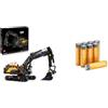 LEGO Technic Escavatore Volvo EC500 Hybrid - Kit di Modellismo da Costruire per Adulti - Veicolo da Cantiere Motorizzato con Braccio e Cingoli Mobili + Amazon basics confezione da 8 AA