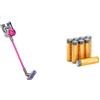 Casdon Dyson aspirapolvere senza filo | Aspirapolvere Dyson giocattolo interattivo ufficialmente autorizzato per bambini da 3 anni in su + Amazon basics confezione da 8 AA