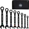 Klein Tools 69408G - Set di chiavi combinate a cricchetto, SAE, 5/16 a 3/4, in lega di acciaio a 90 denti, con custodia in schiuma, 8 pezzi