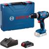 Bosch Professional 18V System Trapano-avvitatore con percussione a batteria GSB 18V-25 (Ø vite max. 10 mm, incl. 1 batteria GBA 18V 2.0Ah, 1 GAL 18V-20, valigetta)