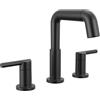 Delta Rubinetto Nicoli Rubinetto da bagno diffuso a scomparsa, rubinetto per lavabo da bagno nero opaco, rubinetto da bagno con spruzzatore estraibile, rubinetto da bagno a 3 fori, nero opaco