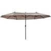 Arreditaly Ombrellone Doppio Da Giardino Parasole 4.6 x 2.4 M Per Esterno Piscina Terrazzo Con Palo In Acciaio E Tessuto In Poliestere Impermeabilie Anti UV Apertura A Manovella Colore Caffè