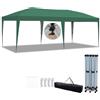 Hebitod Gazebo da campeggio 3 x 6 m impermeabile stabile resistente all'inverno con chiusura centrale, tenda da giardino, tenda da festa, altezza regolabile, verde