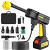 Shiptree Idropulitrice a Batteria, Idropulitrice Portatile Professionale con batterie e Tubo da 5M, Ugello 6 in 1 Collegamento a Rubinetto, per Giardino, Auto e Pulizie Esterne